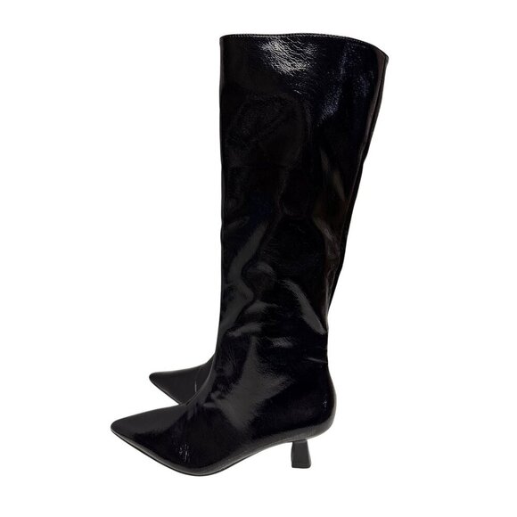 Olivia Miller Mars Women's Tall Boot Black Kitten Heel Zipper Women's Size 6 NEW - Picture 5 of 8